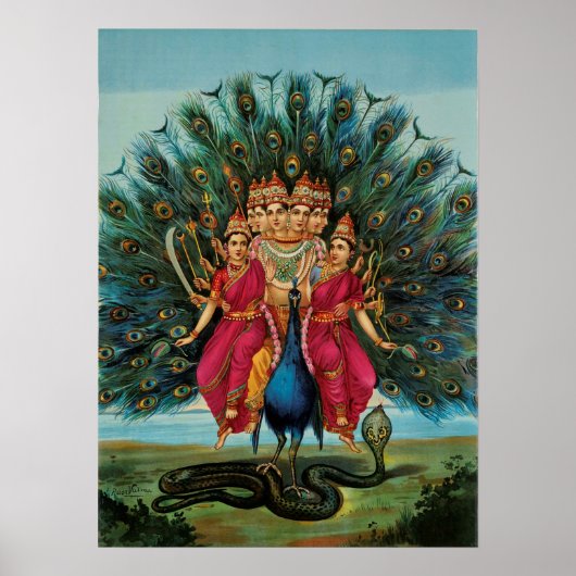 Murugan Kartikeyan Skanda Subrahmanyan Hindu Deity Poster (Vorne)