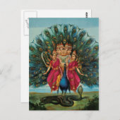 Murugan Kartikeyan Skanda Subrahmanyan Hindu Deity Postkarte (Vorne/Hinten)