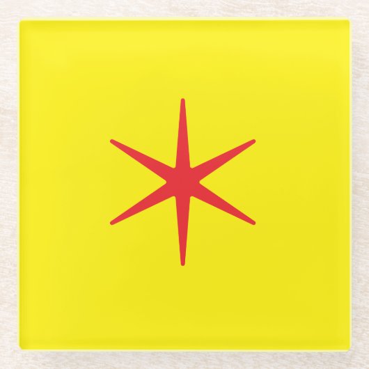 Murugi Diningware Crimson Star Glasuntersetzer (Vorderseite)