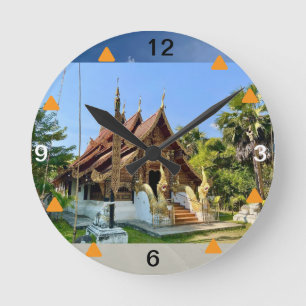 Murugi Home Decor Tempel 8" Runde Acryl-Wanduhr Wanduhr