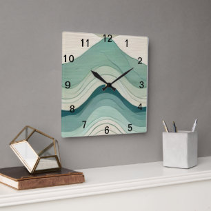 Murugi Home & Dekor Whimsical Flow Quadratisches A Quadratische Wanduhr