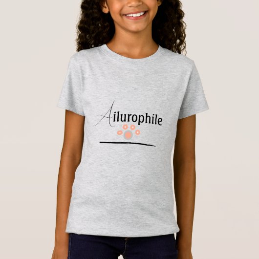 Murugi Wear Ailurophile Girls' Fine Jersey T - Shi T-Shirt (Vorderseite)