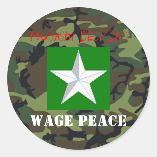Musashi entwirft einen Wage Peace Sticker (Vorderseite)