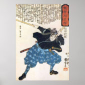 MUSASHI Miyamoto mit zwei Bokken Japanisch Samura Poster (Vorne)
