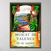 Muscat De Valence WeinetikettEuropa Poster (Vorne)