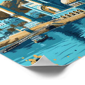 Muscat Oman Artistic Travel Illustration Poster (Ecke)