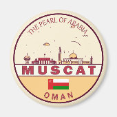 Muscat Oman City Skyline Emblem Magnet (Vorne)
