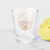 Muscat Oman City Skyline Emblem Schnapsglas (Rückseite)