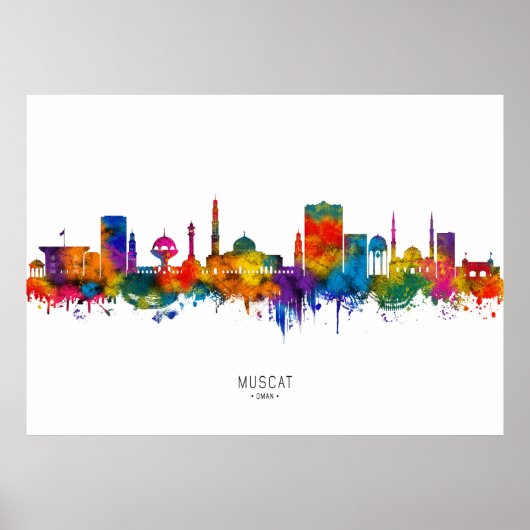 Muscat Oman Skyline Poster (Vorne)