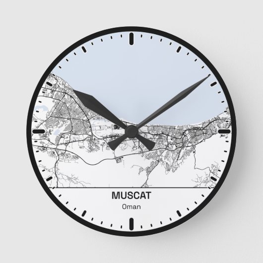 Muscat Uhr Stadt Linienkunst (Vorderseite)