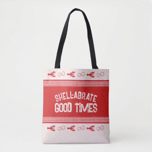 Muschel abrate Good Times Lässig Seafood Gingham Tasche (Vorderseite)