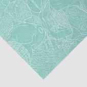 Muschel am Küstenmeer Aquamarin Grün Weiß Decoupag Seidenpapier (Ausschnitt)