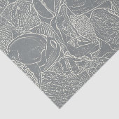 Muschel am Küstenmeer Grau-Weiß-Decoupage Seidenpapier (Ausschnitt)