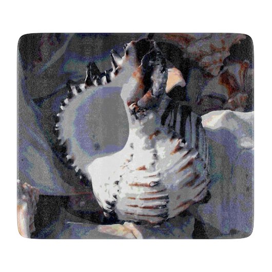 Muschel am Meeresstreifen Schneidebrett (Vorderseite)