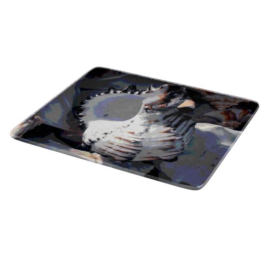 Muschel am Meeresstreifen Schneidebrett (Ecke)