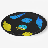 Muschel am Strand Pappteller (Schrägansicht)