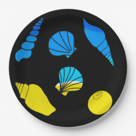 Muschel am Strand Pappteller