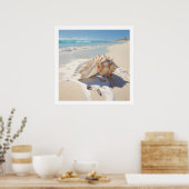 Muschel am Strand Poster (Küche)