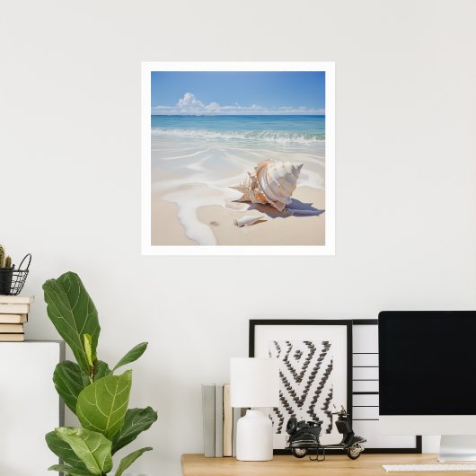 Muschel am Strand Poster (Heimbüro)