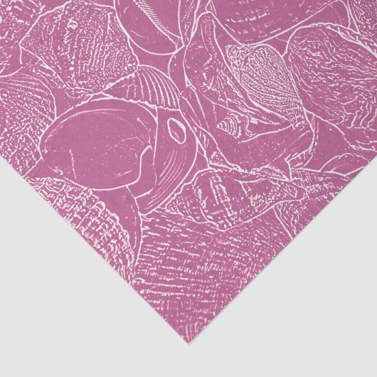 Muschel am Strand Rosa Weißes Deko Seidenpapier (Ausschnitt)