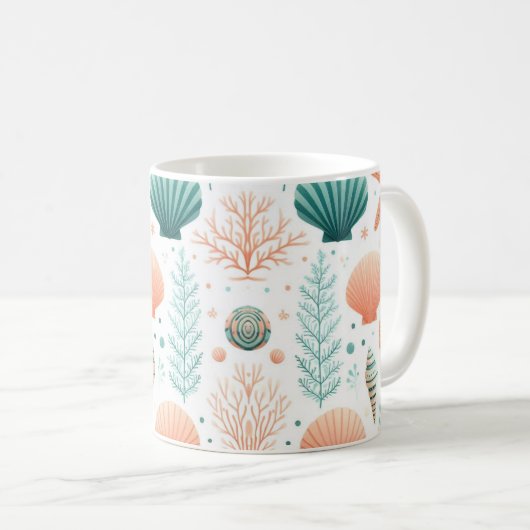 Muschel an Küsten Kaffeetasse (VorderseiteRechts)