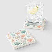 Muschel an Küsten Steinuntersetzer (Seitenansicht)