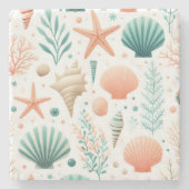 Muschel an Küsten Steinuntersetzer (Vorderseite)