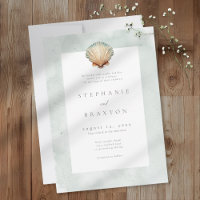 Muschel-Aquarell-Minimalist-Beach-Hochzeit