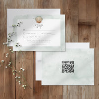 Muschel-Aquarell-Minimalist-Beach-Hochzeit QR