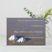 Muschel auf See braun - Datumskarten speichern Save The Date (Stehend Vorderseite)