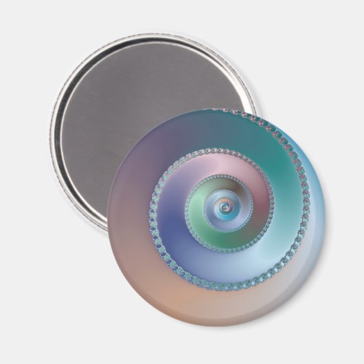 Muschel auf See - Fraktal Magnet (Vorderseite/Rückseite)