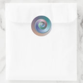 Muschel auf See - Fraktal Runder Aufkleber (Tasche)