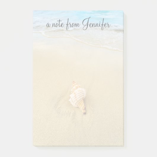 Muschel auf Strand | Jamaika Post-it Klebezettel (Vorderseite)