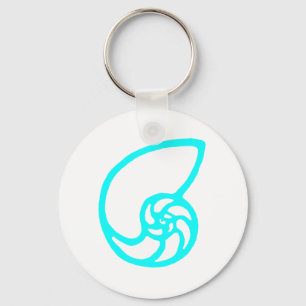 Muschel ausschalten Cyan das MUSEUM Zazzle Geschen Schlüsselanhänger