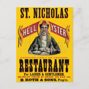 Muschel Austern Vintage Werbung Postkarte