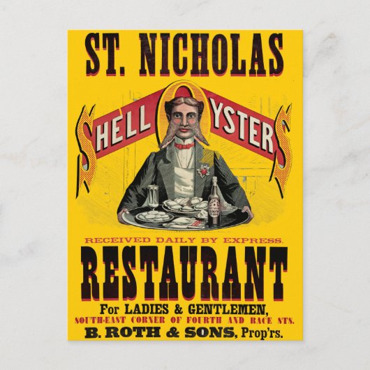 Muschel Austern Vintage Werbung Postkarte (Vorderseite)