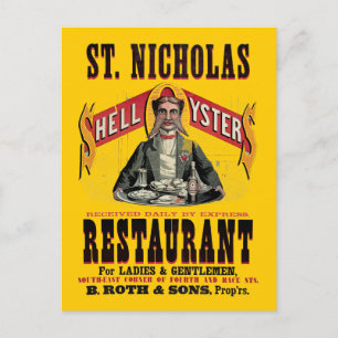 Muschel Austern Vintage Werbung Postkarte