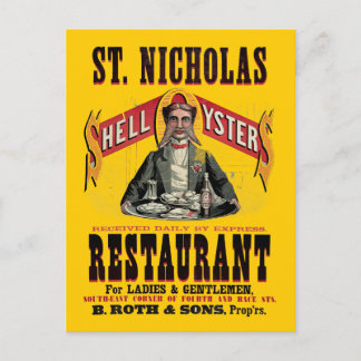 Muschel Austern Vintage Werbung Postkarte