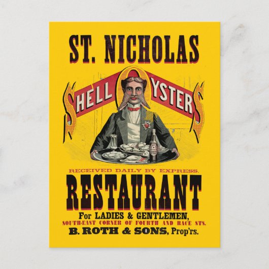 Muschel Austern Vintage Werbung Postkarte (Vorderseite)