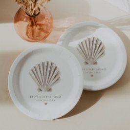 Muschel Babydusche Pappteller