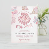 Muschel bald Mrs. Beach Sea Brautparty Einladung (Stehend Vorderseite)