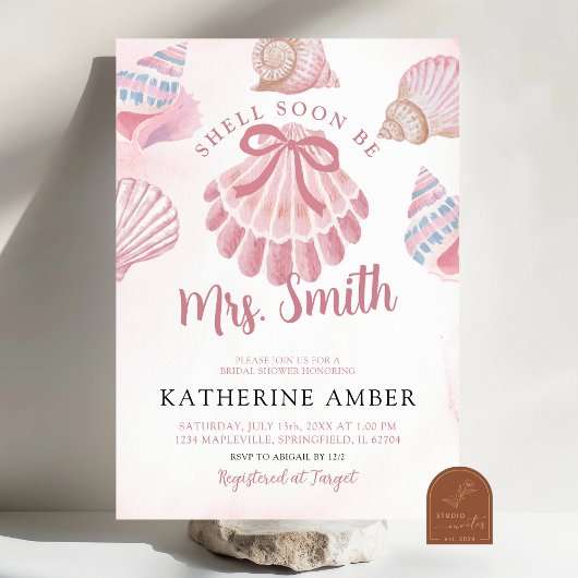 Muschel bald Mrs. Beach Sea Brautparty Einladung