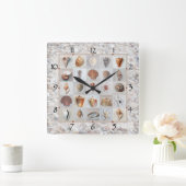 Muschel Beach Clock Quadratische Wanduhr (Zuhause)