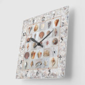 Muschel Beach Clock Quadratische Wanduhr (Winkel)