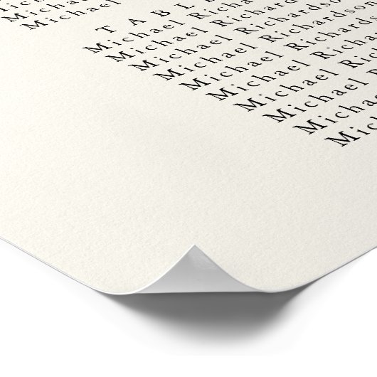 Muschel Beach Coastal Hochzeit 18 Tischkarten Poster (Ecke)