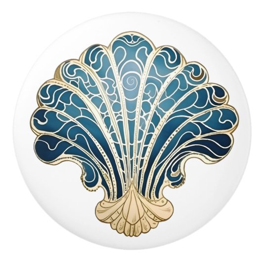 Muschel Beach Deco Möbel und Schubladen Keramikknauf (Vorderseite)