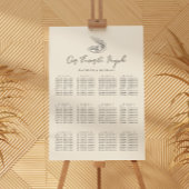 Muschel Beach Ocean Wedding 12 Table Seating Chart Poster