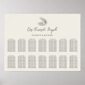 Muschel Beach Ocean Wedding 14 Table Seating Chart Poster (Vorne)