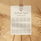 Muschel Beach Ocean Wedding 15 Table Seating Chart Poster