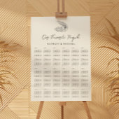 Muschel Beach Ocean Wedding 30 Table Seating Chart Poster
